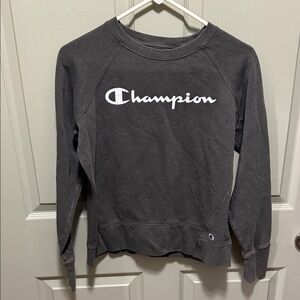 Champion Women's Dark Gray Crew Neck Sweater